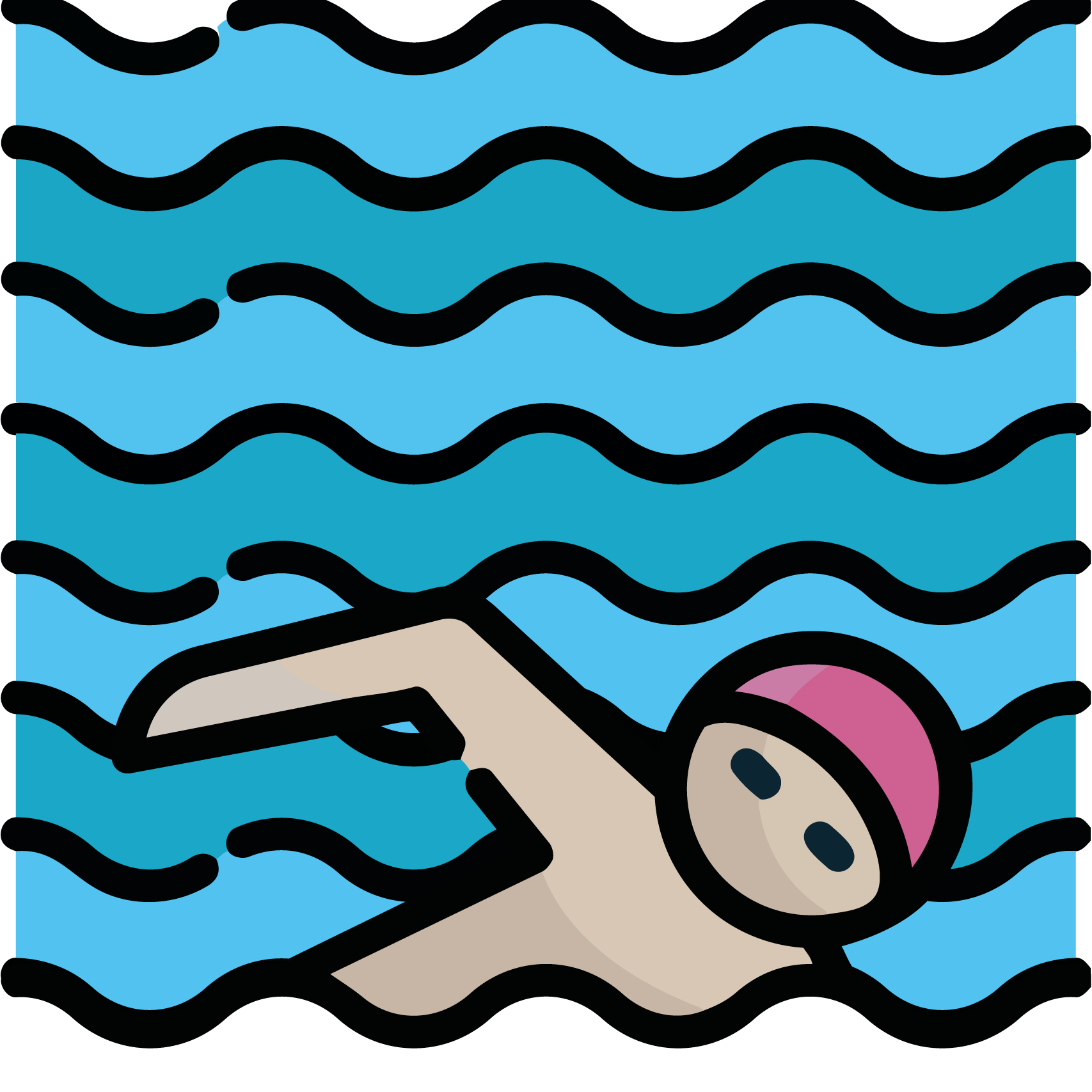 Swimmer submerged