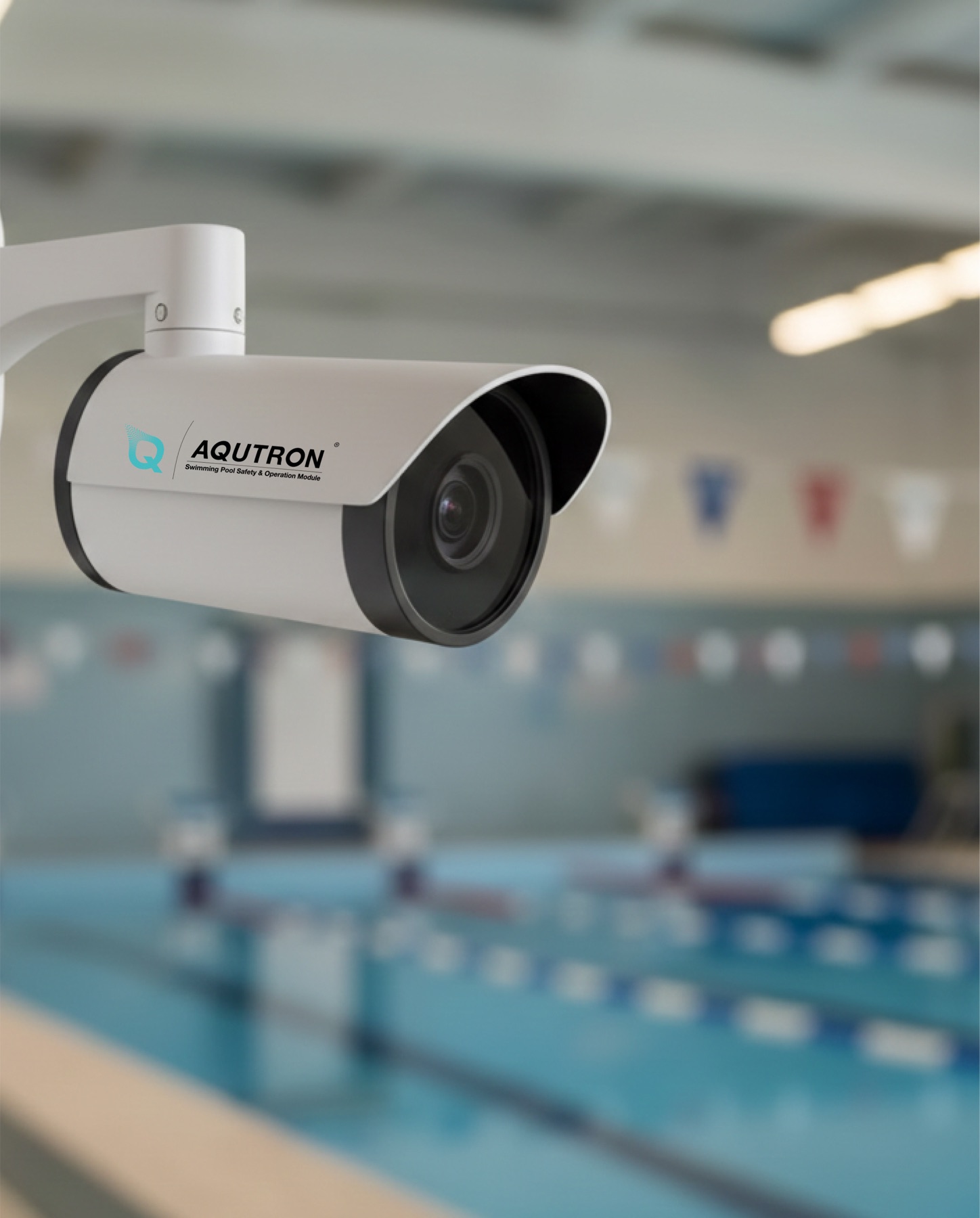 Aqutron installation with sensors above the pool